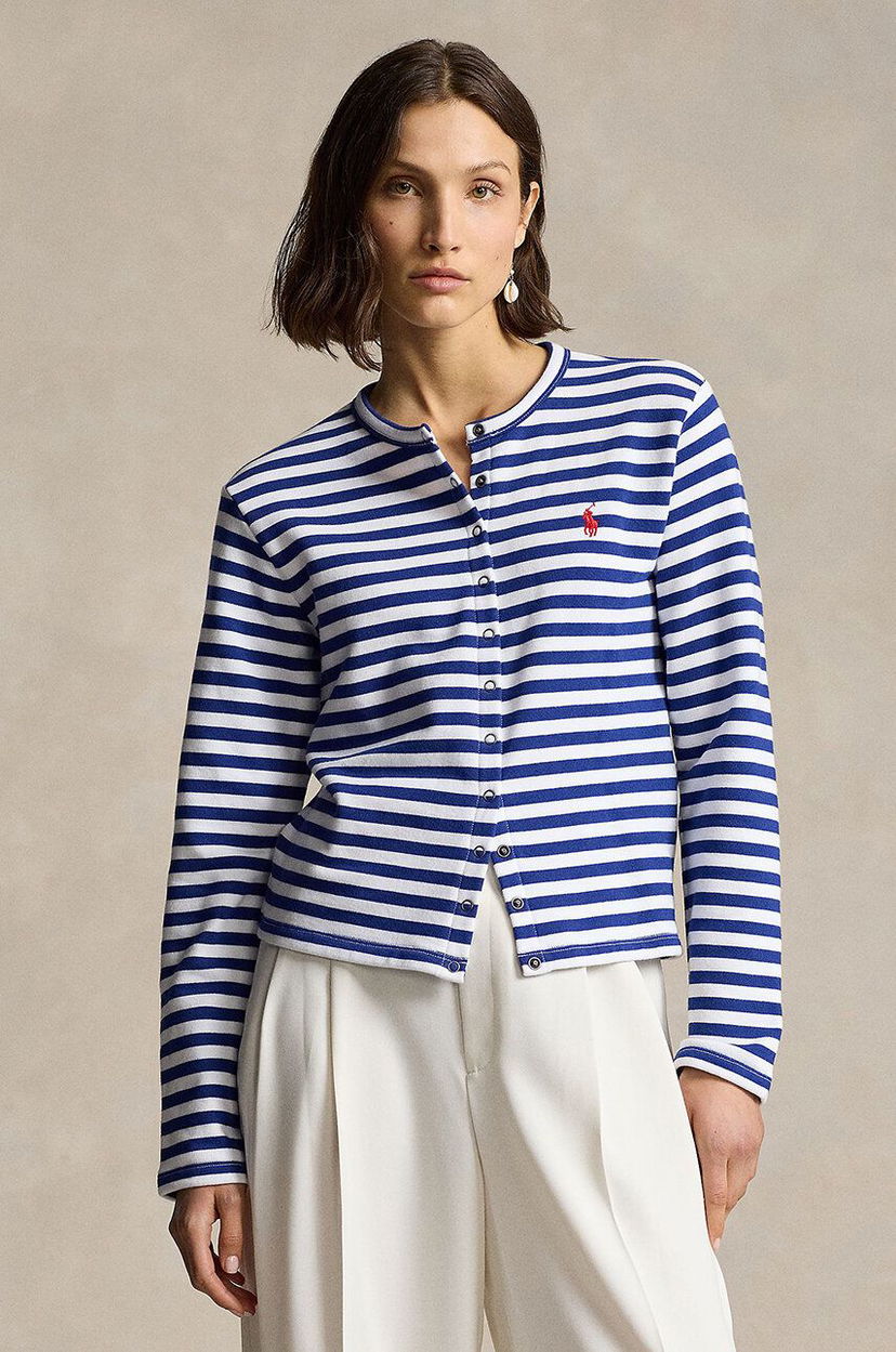 Cветр Polo by Ralph Lauren Striped Cardigan Синій | 211942806