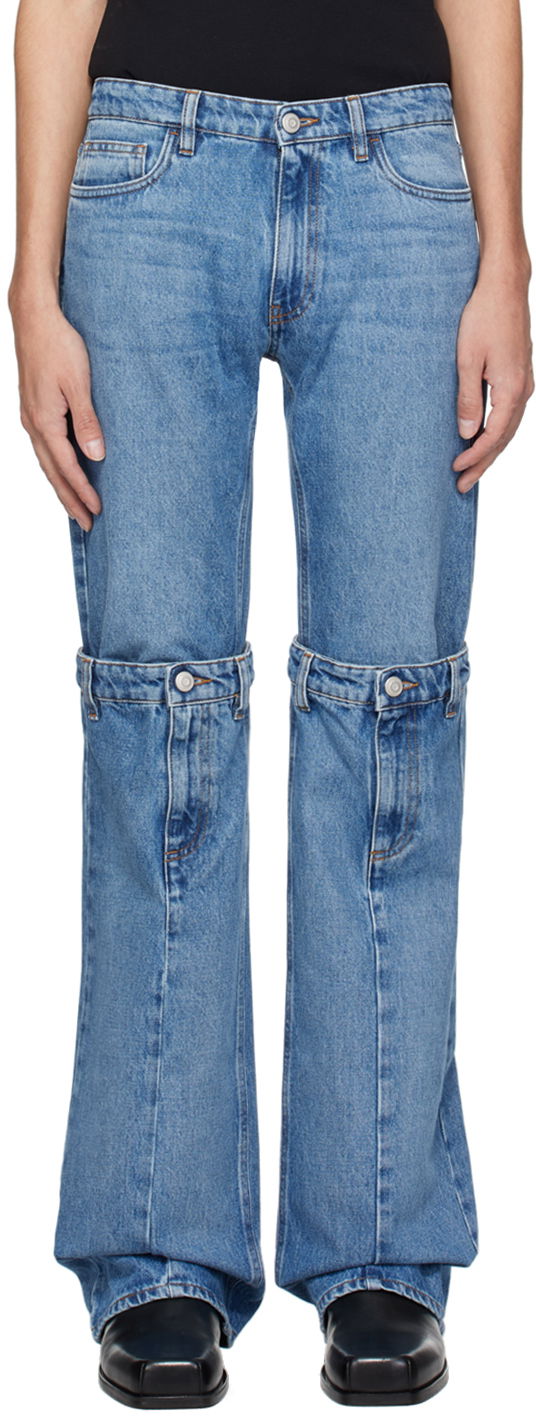 Джинси Coperni Coperni Open Knee Jeans Синій | COPP55202CMEN