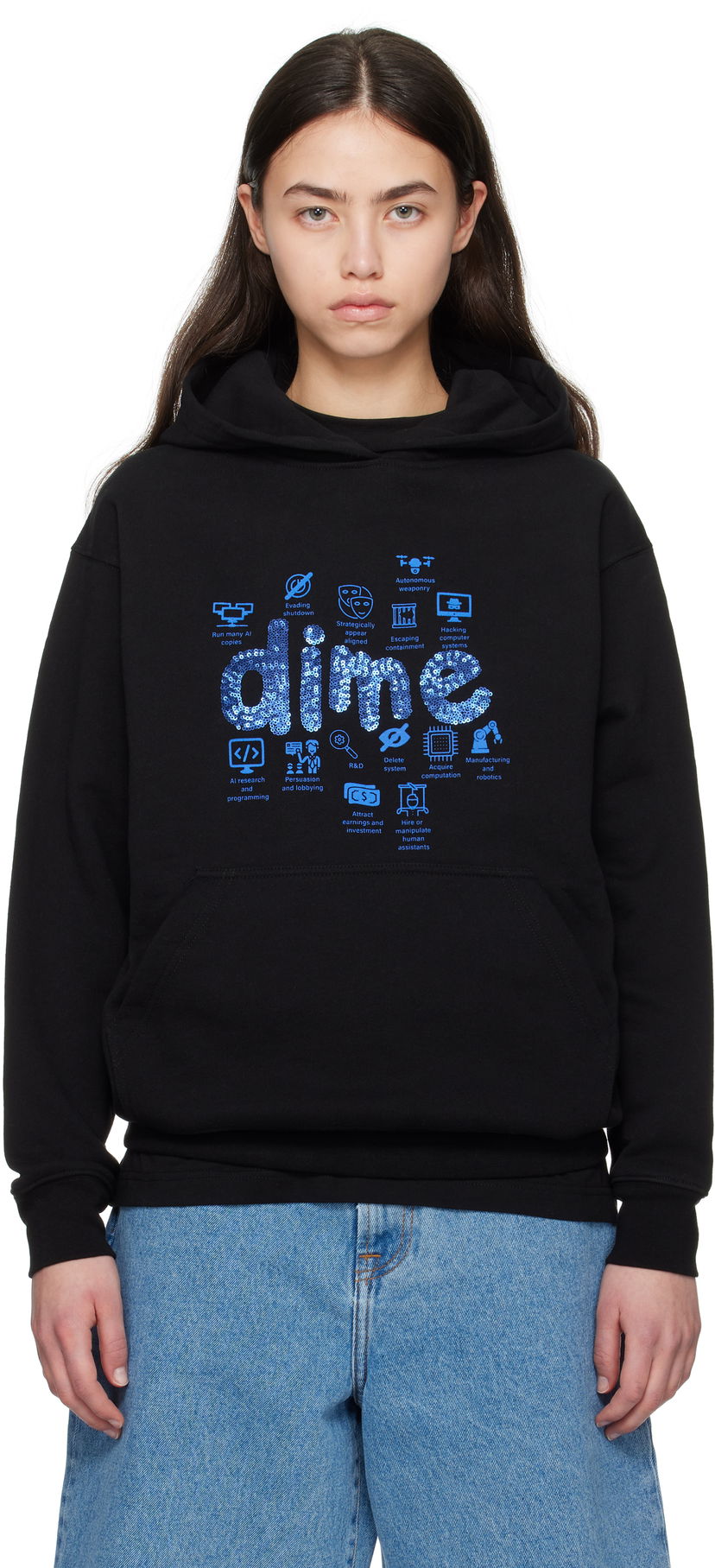 Світшоти Dime AGI Hoodie чорний | DIME2SP2541BLK