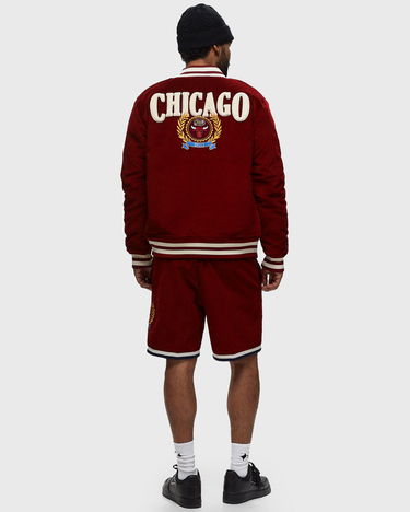 Куртка бомбер Mitchell & Ness NBA COLLEGIATE VARSITY JACKET CHICAGO BULLS Бордовий | OJBF6109-CBUYYPPPDKRD, 1