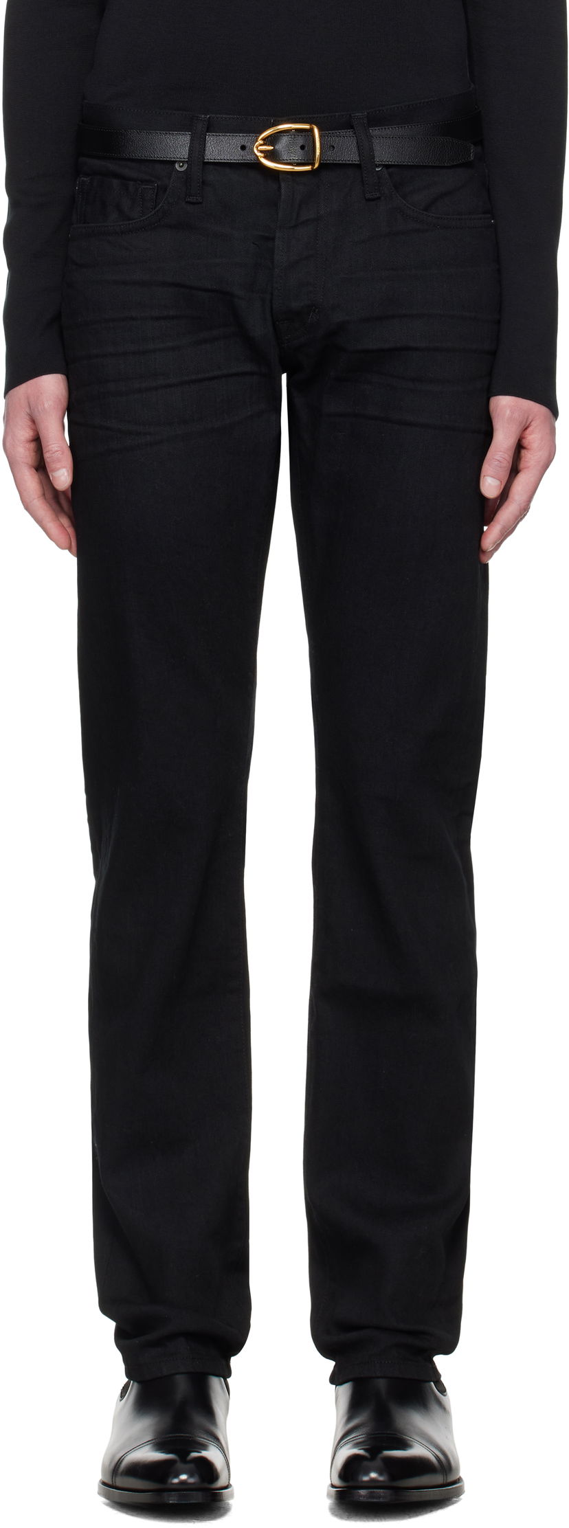Джинси Tom Ford TOM FORD Stretch Straight Fit Denim Jeans чорний | DPH001-DMC005S23