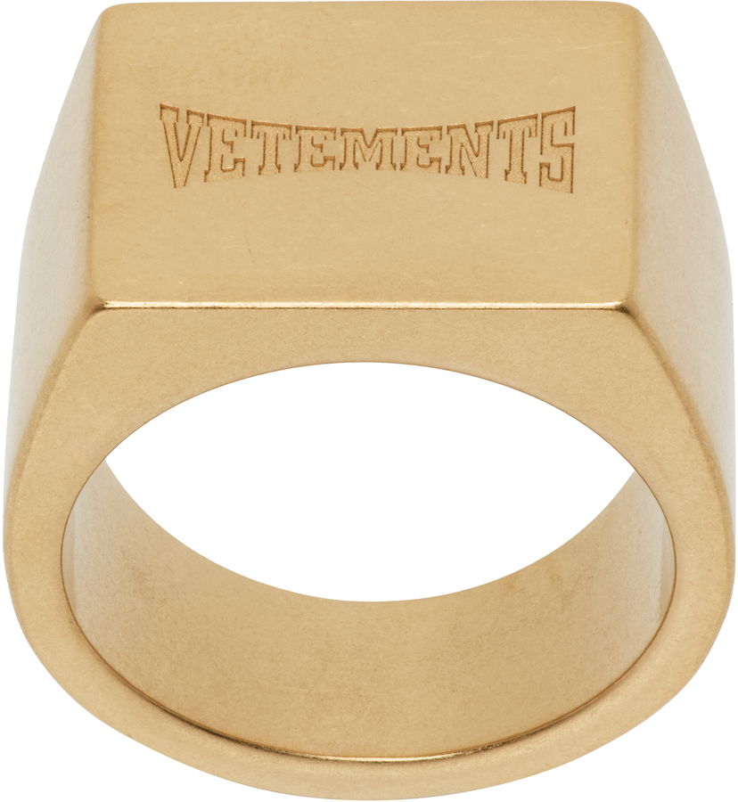 Кільце VETEMENTS Boxing Logo Signet Ring Жовтий | UH76RI160G
