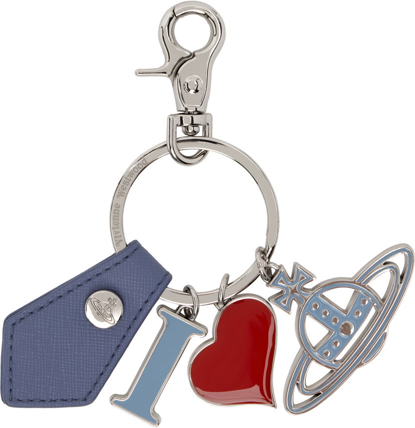 Брелоки Vivienne Westwood Vivienne Westwood I Love Orb Keychain Синій | 8203011EU-S0021-