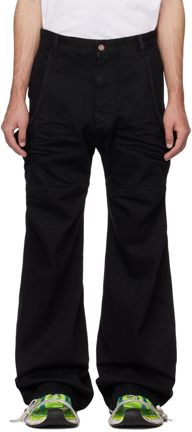 Штани карго We11done Wire Relaxed-Fit Jeans чорний | WD-DP0-24-339-M-BK