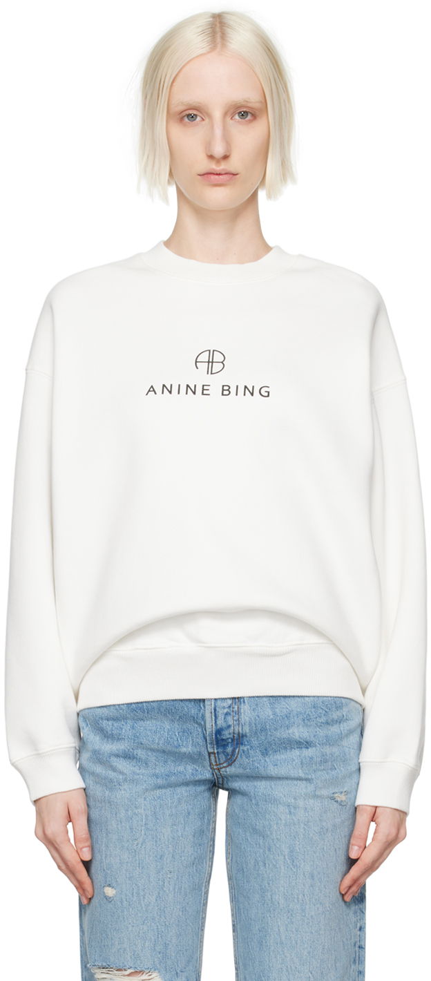 Cветр Anine Bing ANINE BING Jaci Sweatshirt білий | A-08-10077-IVY1