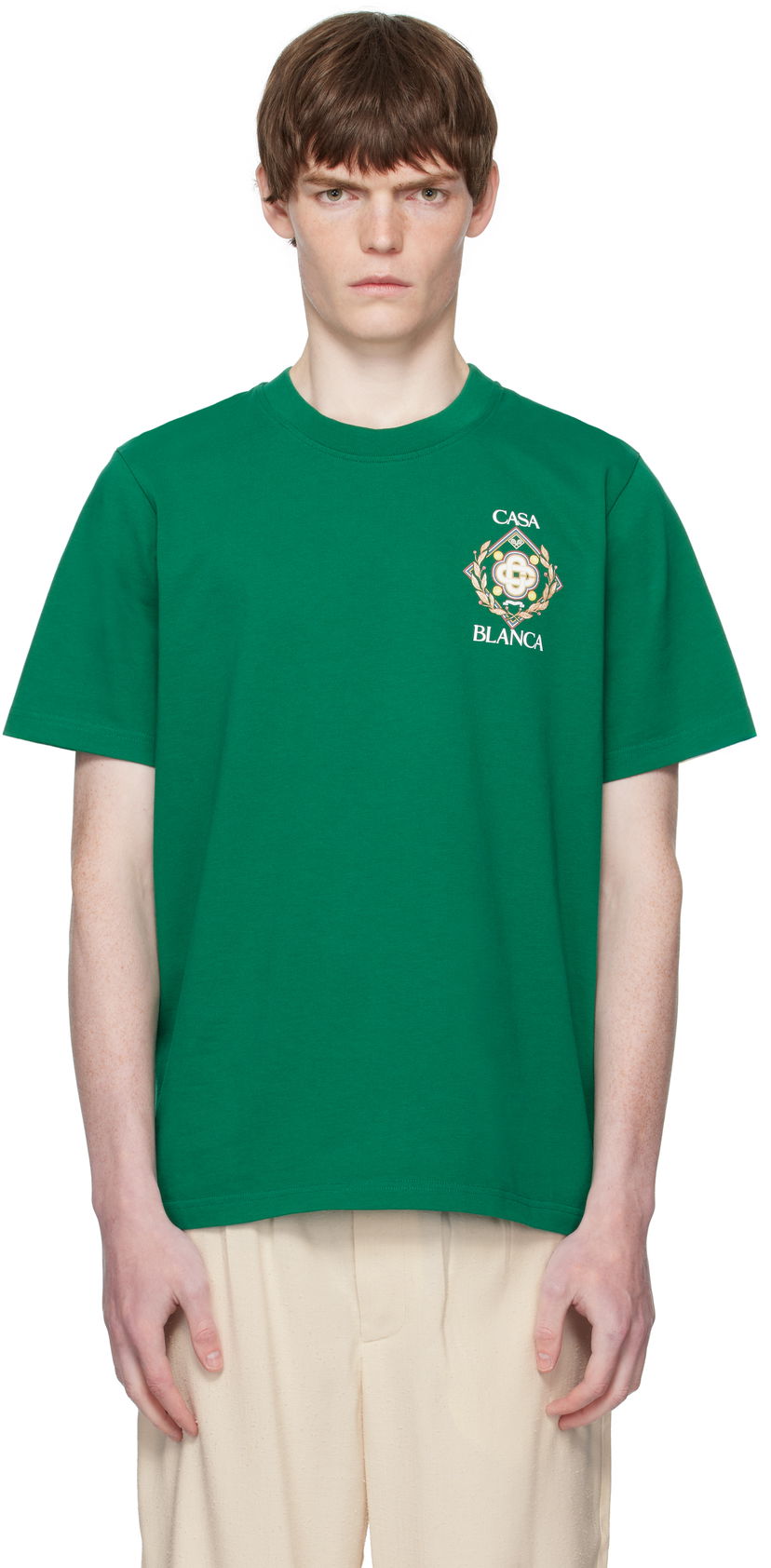 Футболка Casablanca Casablanca Championship Diamond T-Shirt Зелений | MPF25-JTS-001-13-EX