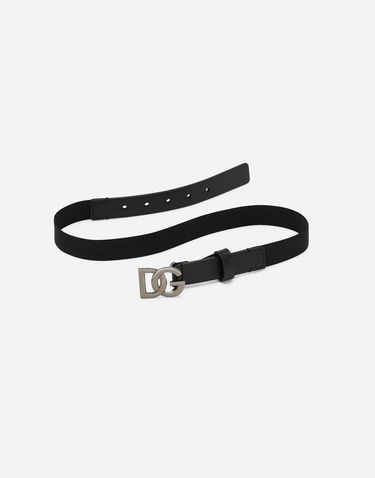 Ремені Dolce & Gabbana Dolce & Gabbana Calfskin and Elastic Belt чорний | EC0086AQ61680999, 3