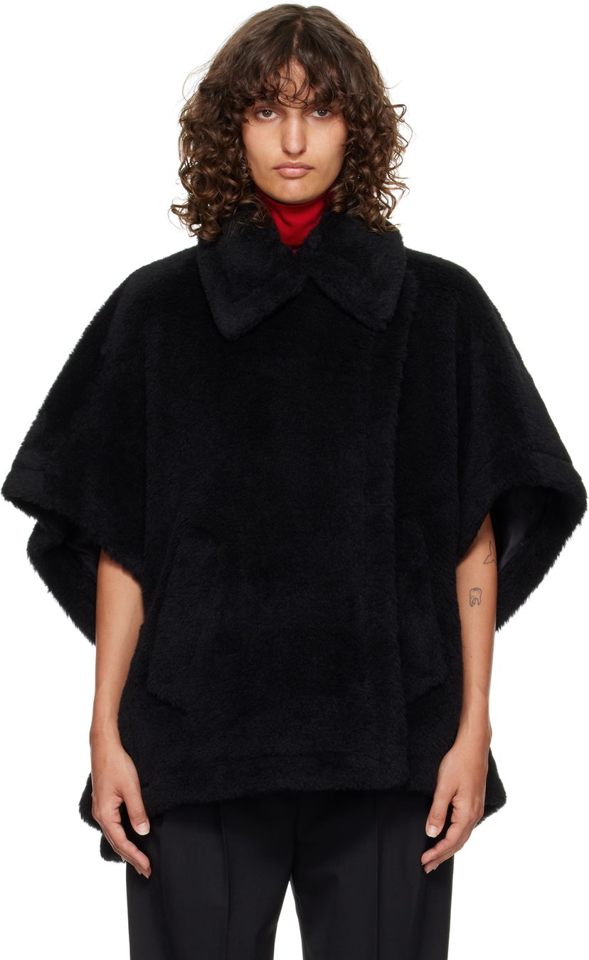 Пальто Max Mara Max Mara Tebe1 Faux Fur Cape чорний | 2524736122600