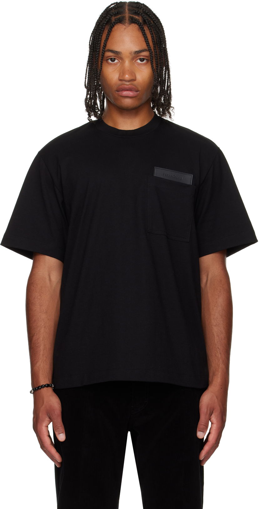 Футболка FERRAGAMO Ferragamo Pocket T-Shirt чорний | 786361