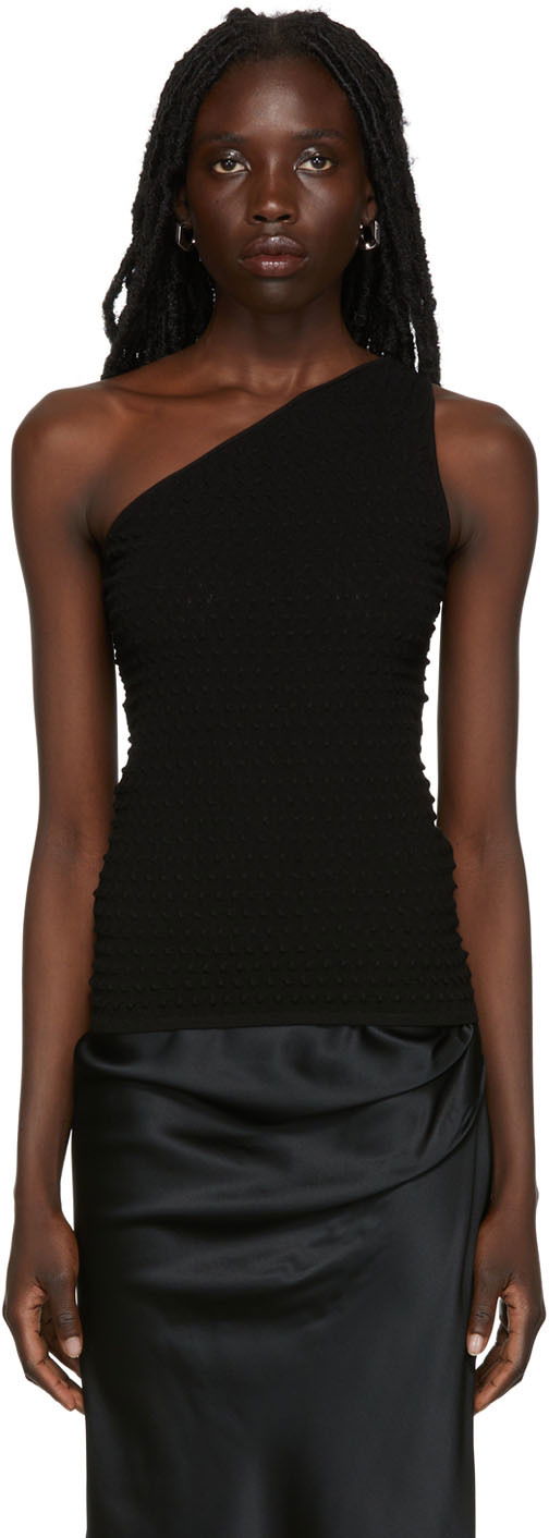 Безрукавка Helmut Lang One Shoulder Textured Tank Top чорний | M04HW709