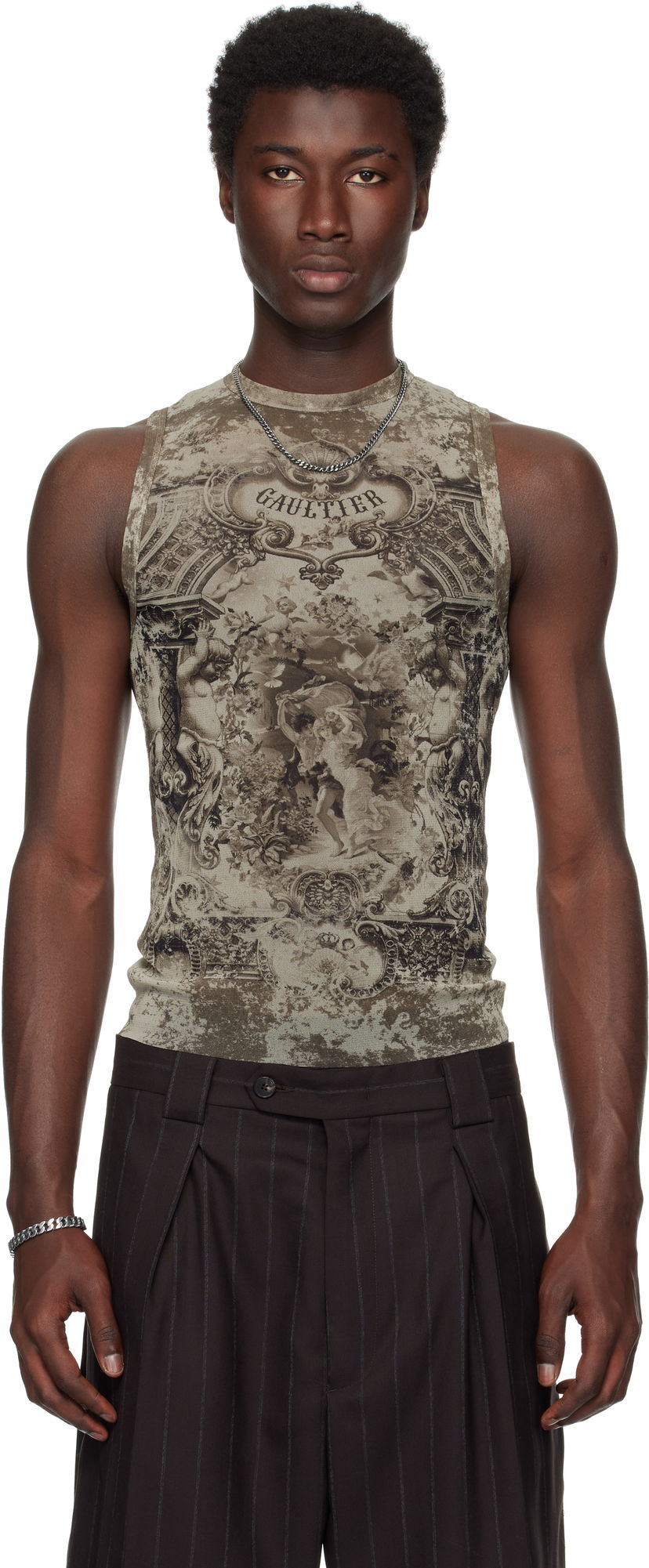 Безрукавка Jean Paul Gaultier Jean Paul Gaultier Oversized Medallion Tank Top Зелений | 25/03-W-TO304-M006P-6965