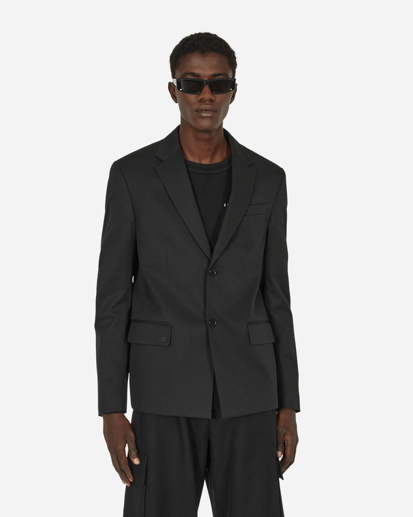 Куртка Off-White Embroidered Wool Strap Blazer Black чорний | OMEN063F23FAB001 1010