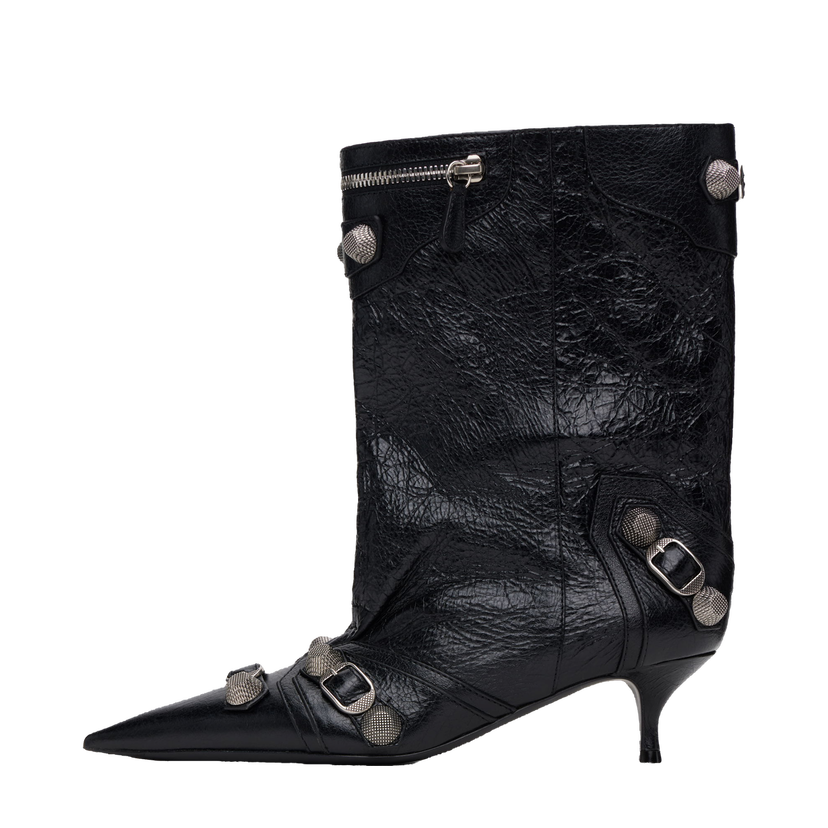 Кросівки та взуття Balenciaga Leather Ankle Boots with Metal Studs чорний | 802082 WAD4E