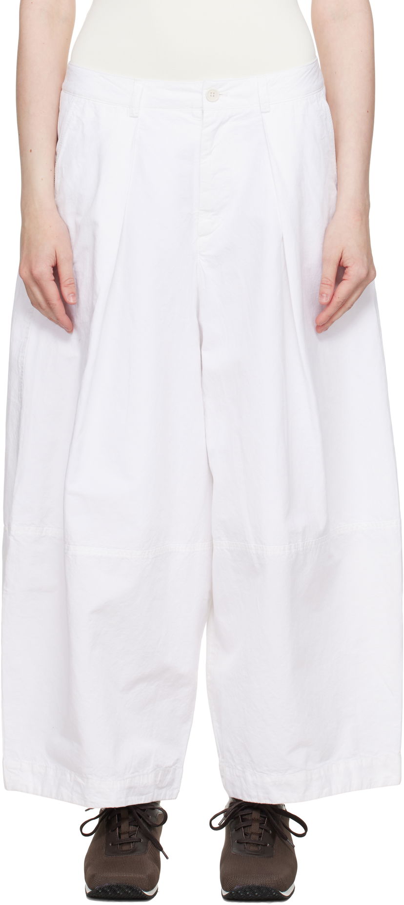 Штани YMC YMC Deadbeat Wide-Leg Trousers білий | Q4YAA