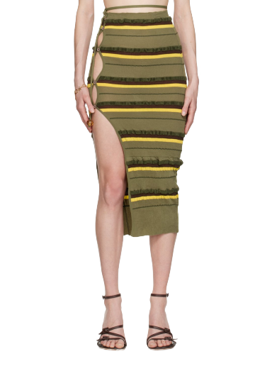 Спідниця Jacquemus 'La Jupe Maille Concha' Midi Зелений | 23E231KN129-2282