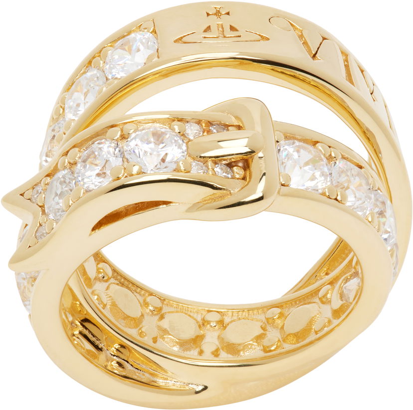 Кільце Vivienne Westwood Vivienne Westwood Gold-Tone Crystal Belt Ring Жовтий | 6404016J-01R102-SM