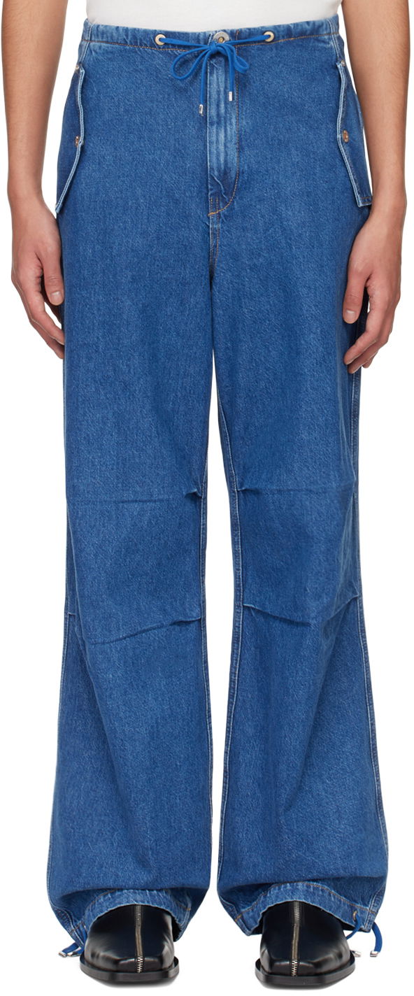 Джинси Dion Lee Relaxed Fit Drawstring Jeans Синій | C2174PS24