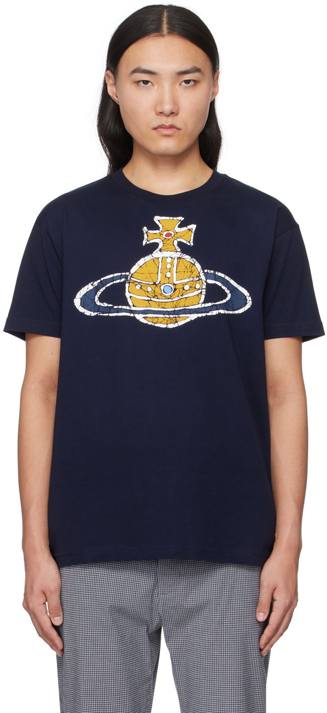 Футболка Vivienne Westwood Time Machine T-Shirt темно-синій | 3G01001L-J001M-