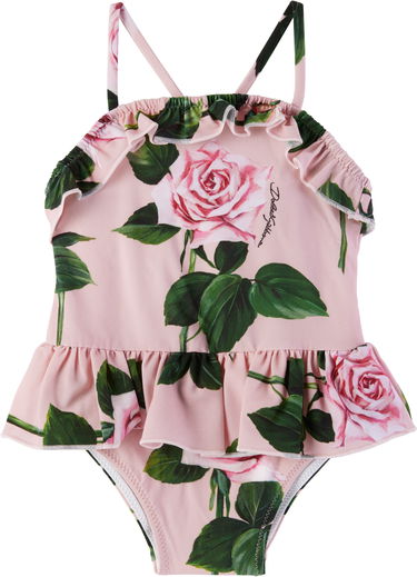 Купальники Dolce & Gabbana Dolce&Gabbana Rose-Print Swimsuit with Ruffles Рожевий | L2J861 ON04Q, 0