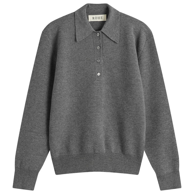 Cветр Róhe Rohe Sculptural Polo Sweater Сірий | 416-23-316