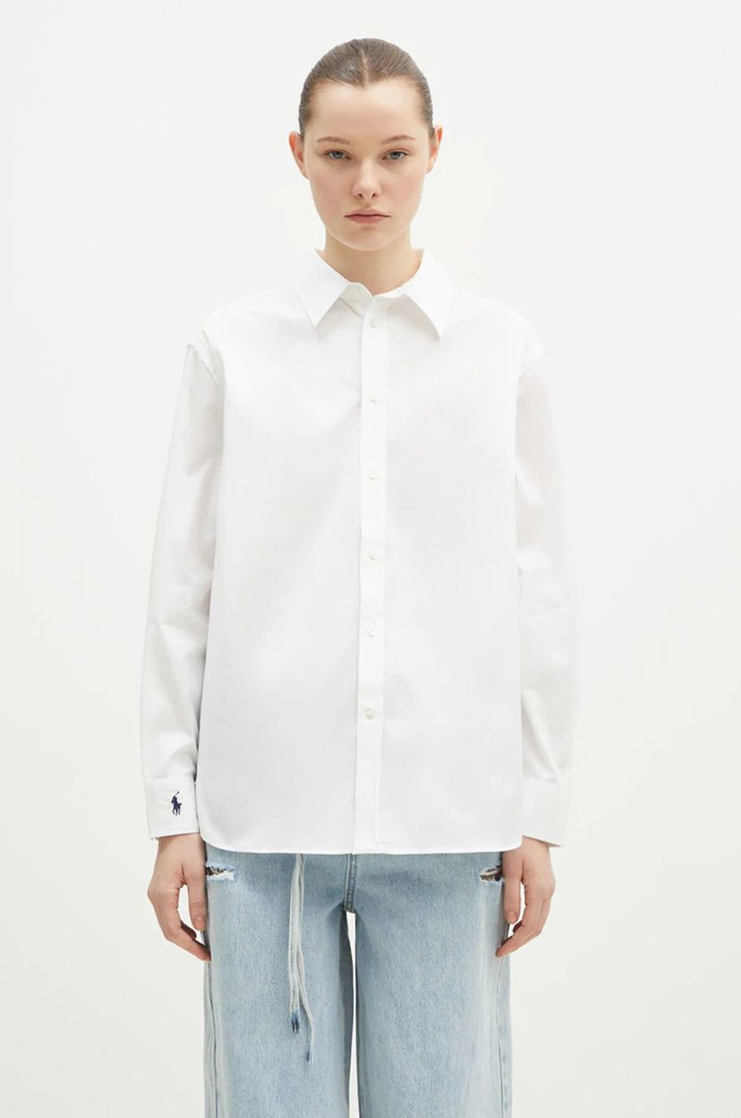 Сорочка Polo by Ralph Lauren Polo Ralph Lauren Relaxed Fit Long Sleeve Button-Down Shirt білий | 211968219