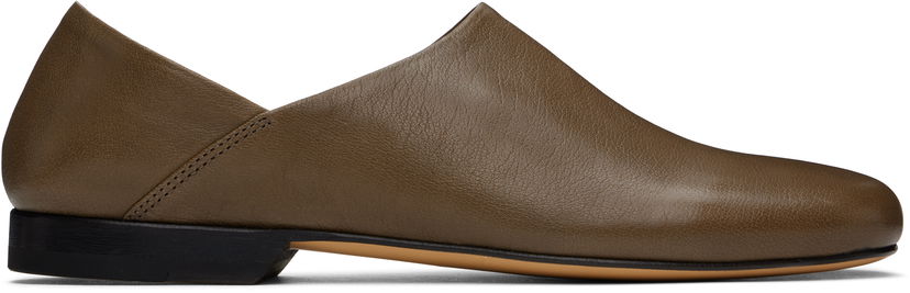 Кросівки та взуття LEMAIRE LEMAIRE Leather Slippers Зелений | FO0144 LL0043