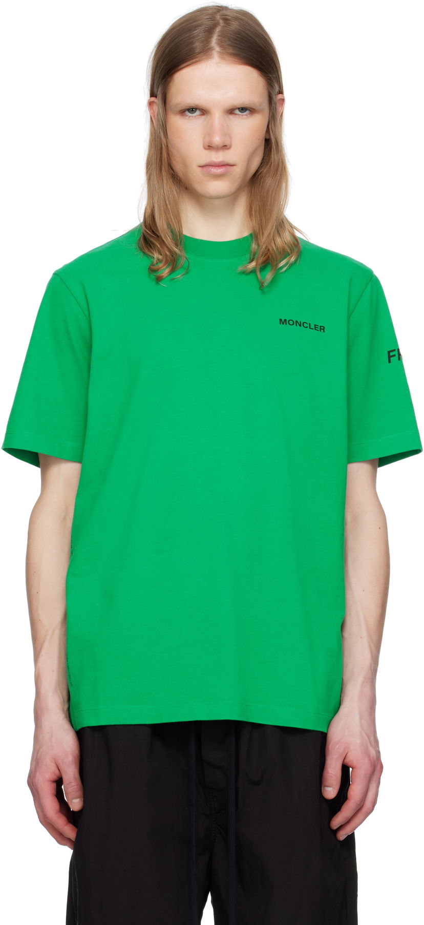 Футболка Moncler Moncler Genius x FRGMT Hiroshi Fujiwara Maxi Logo T-Shirt Зелений | K109U8C00002M3265