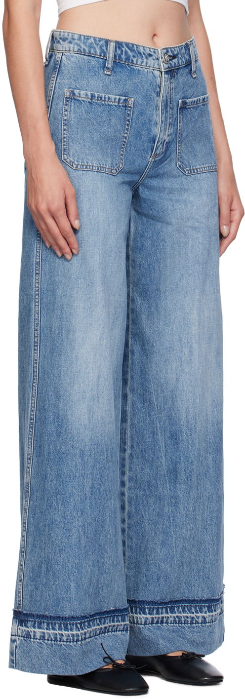 Джинси rag & bone Rag & Bone Marina Wide Leg Jeans Синій | WDD24F2641F2LI, 1