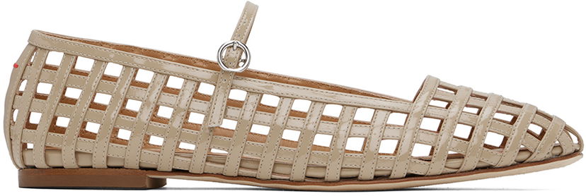 Догляд за взуттям Aeyde Aeyde Uma Caged Mary-Jane Ballerina Flats бежевий | A11-FL-RKLS8 FL68-FW24-957-066