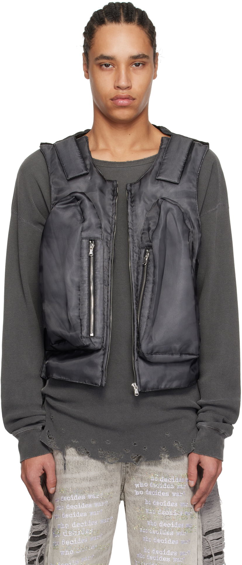 Жилет Who Decides War Who Decides War Organza Bullet Point Vest чорний | 1131360002SS25