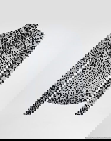 Сорочка Dolce & Gabbana Leopard Charmeuse With Bow білий | F5T19TFSADDHI13N, 0