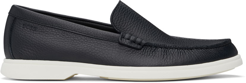 Кросівки та взуття BOSS BOSS Tumbled Leather Loafers чорний | 50536173