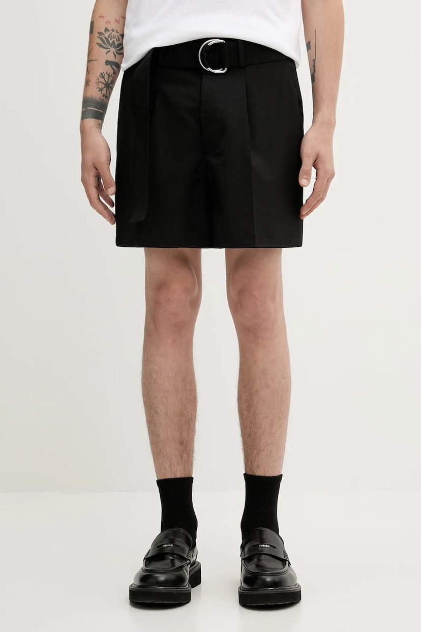 Шорти Nanushka Nanushka Ollie Wool Blend Shorts чорний | NM25SSST12699
