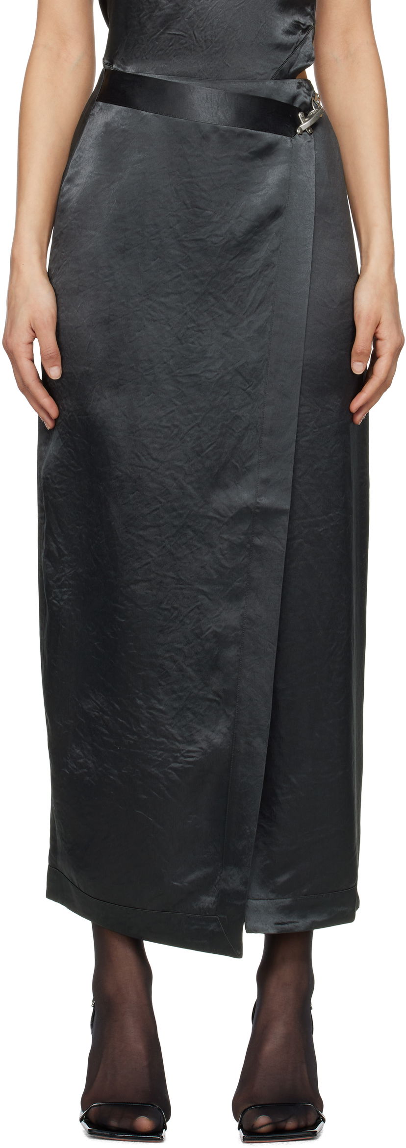 Спідниця Nanushka Nanushka Grisel Maxi Wrap Skirt чорний | NW25RSSK03277