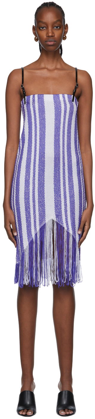 плаття JW Anderson Striped Fringe Mini Dress Фіолетовий | KW0619-YN0185