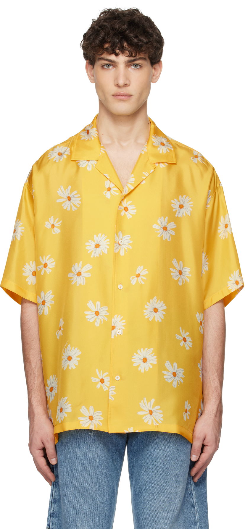 Сорочка Moschino Moschino Allover Daisy Print Shirt Жовтий | 251ZZA022602611024