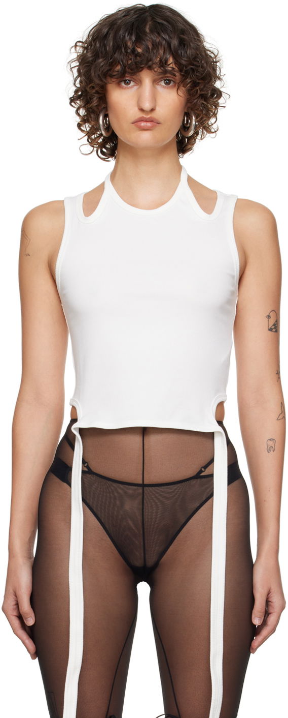 Безрукавка Dion Lee Double Tie Crop Tank Top білий | A3398P21