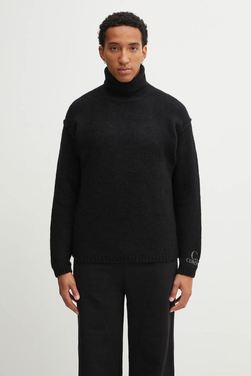 Cветр C.P. Company Wool Blend Turtleneck Sweater чорний | 19CMKN281A110509A