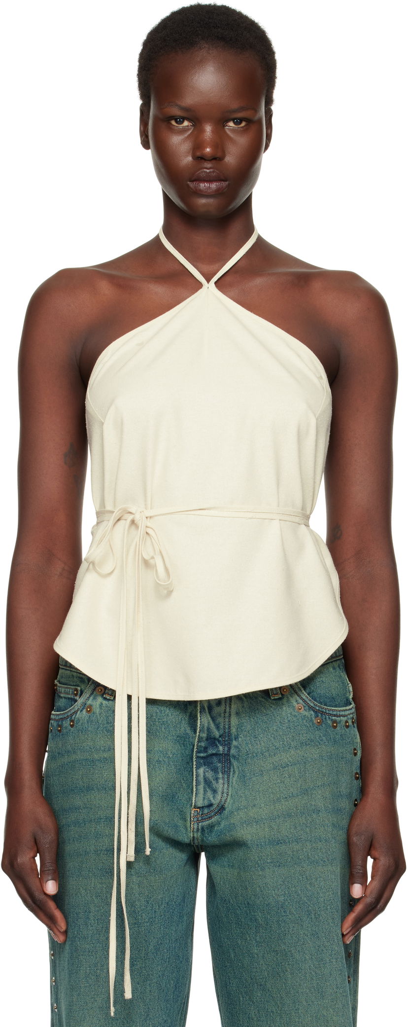 Безрукавка Baserange Baserange Mar Halter Neck Wrap Camisole бежевий | TOMA-WS-000