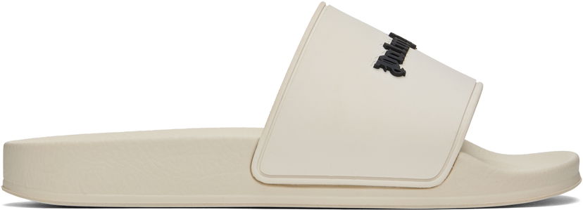 Кросівки та взуття Palm Angels Classic Logo Pool Slides бежевий | PMIC010C99MAT0016110