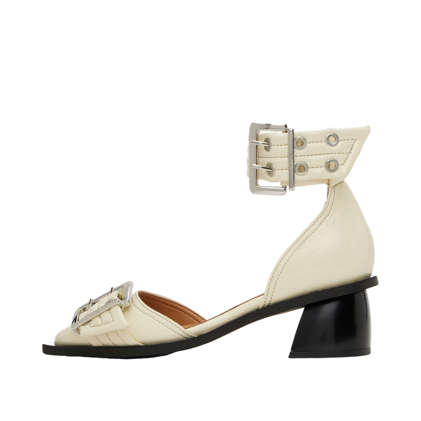 Кросівки та взуття GANNI GANNI Buckle Open Cut Heels білий | S2902