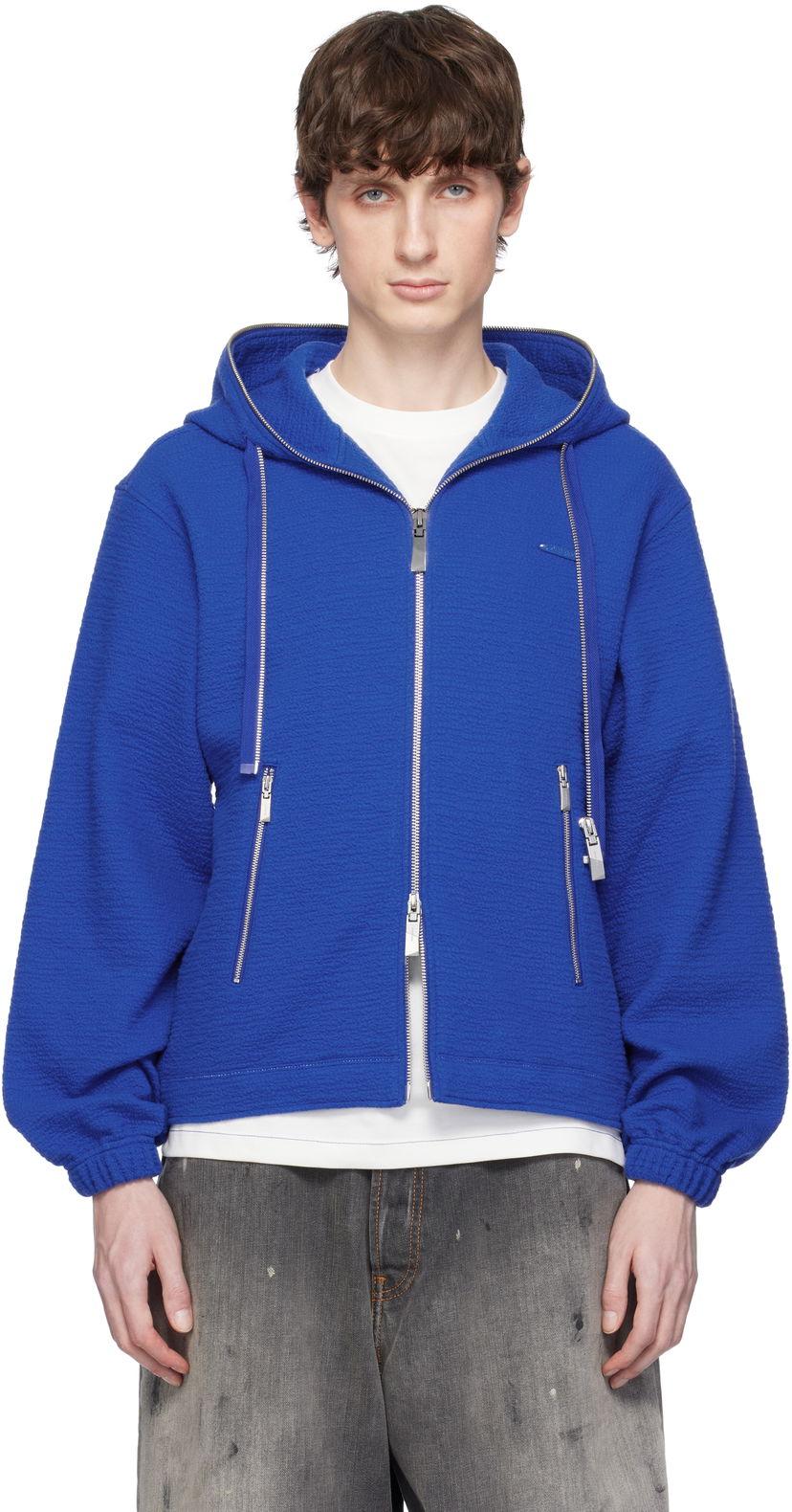 Світшоти ADER ERROR ADER error Realce Product. 31 Zip-Up Hoodie Синій | BO01SSHD0402BL