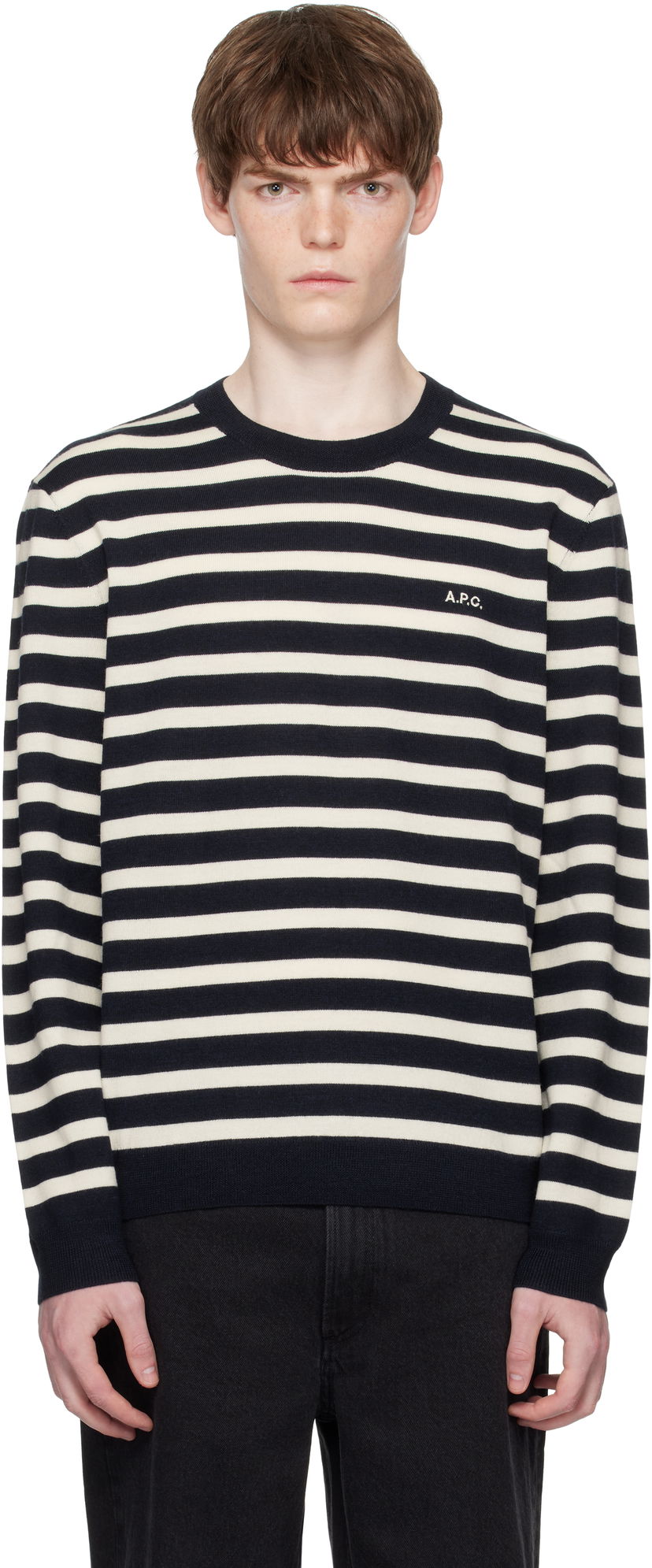 Cветр A.P.C. A.P.C. Matthias Striped Sweater темно-синій | WVBEC-H23431