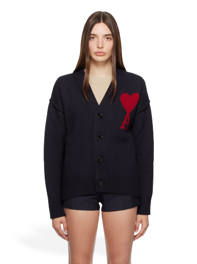 Cветр AMI Cardigan темно-синій | UKC006.018