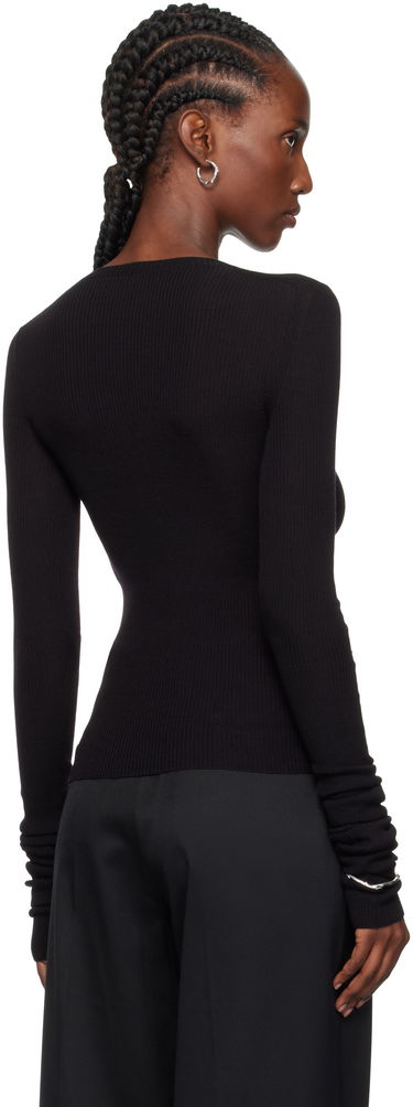 Cветр Ann Demeulemeester Ann Demeulemeester Lyell Elbow Cutout Fitted Sweater чорний | 2520-W-KN02-KN043-099, 2