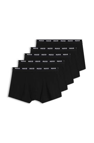 Боксери BOSS Stretch-Cotton Trunks with Logo Waistbands, 5-Pack undefined | 50493840