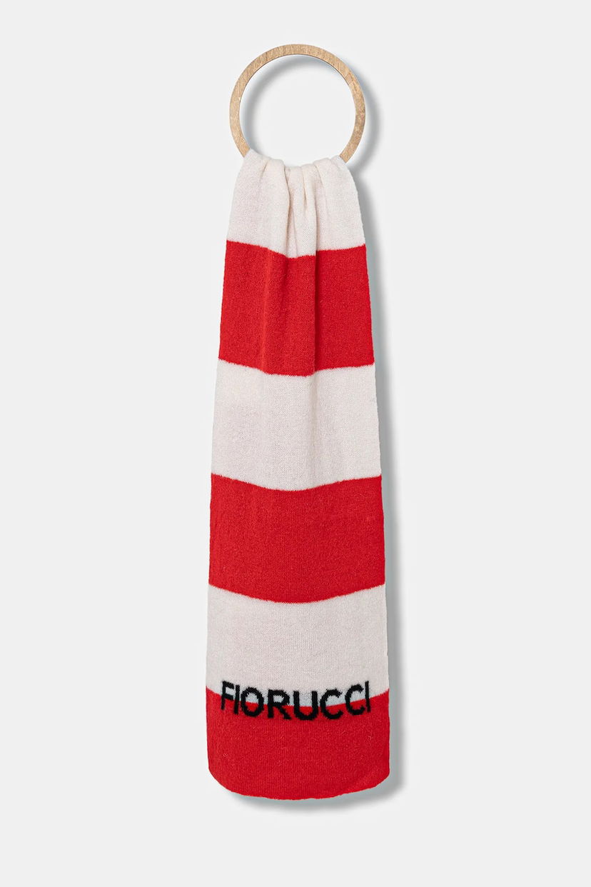 Шарф Fiorucci Fiorucci Logo Alpaca Striped Scarf Червоний | W02FPASC470KN11RD02