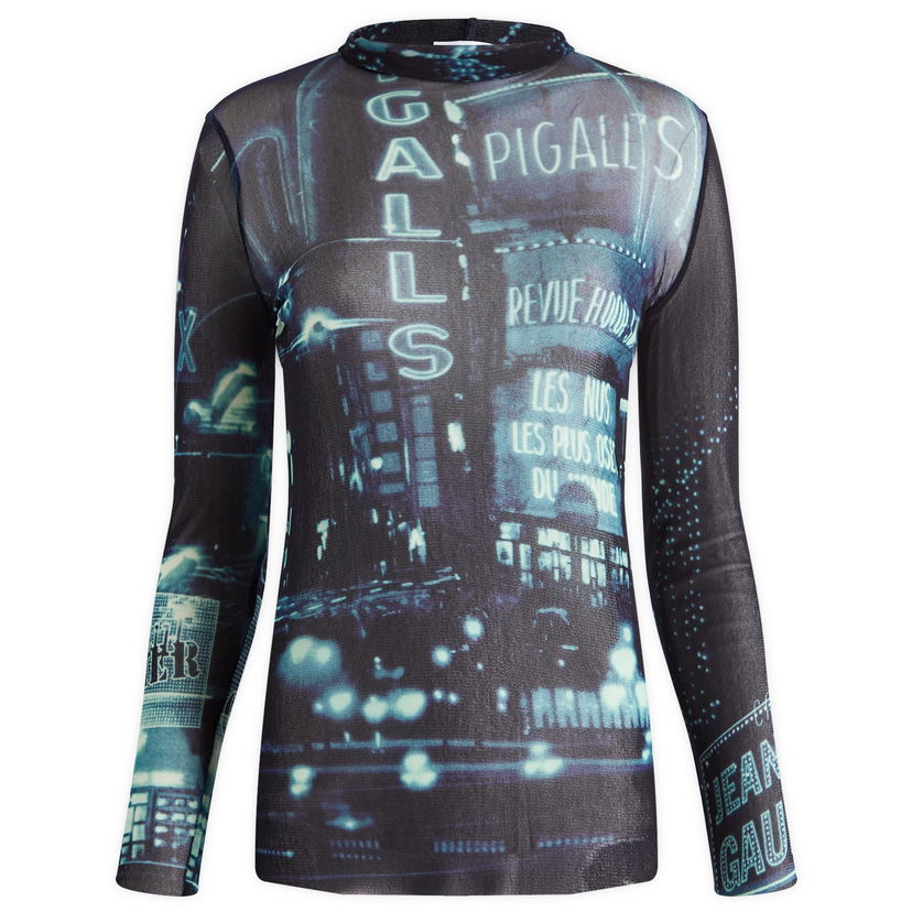 Футболка Jean Paul Gaultier Pigalle Print Mesh Top чорний | 2430FTO206T55259560100