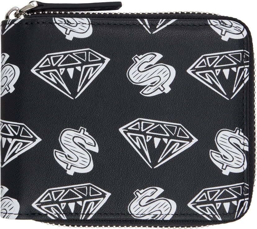 Гаманець BILLIONAIRE BOYS CLUB Billionaire Boys Club Diamonds & Dollars Zip Wallet чорний | B25177