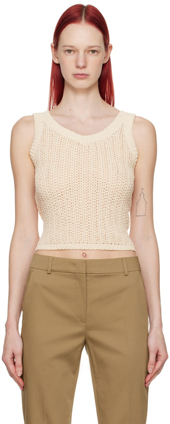 Cветр Max Mara Max Mara Women's Arrigo Knitted Tank Top бежевий | 2411361032600